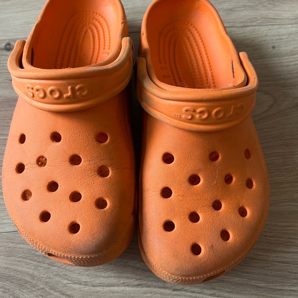 Orange crocs